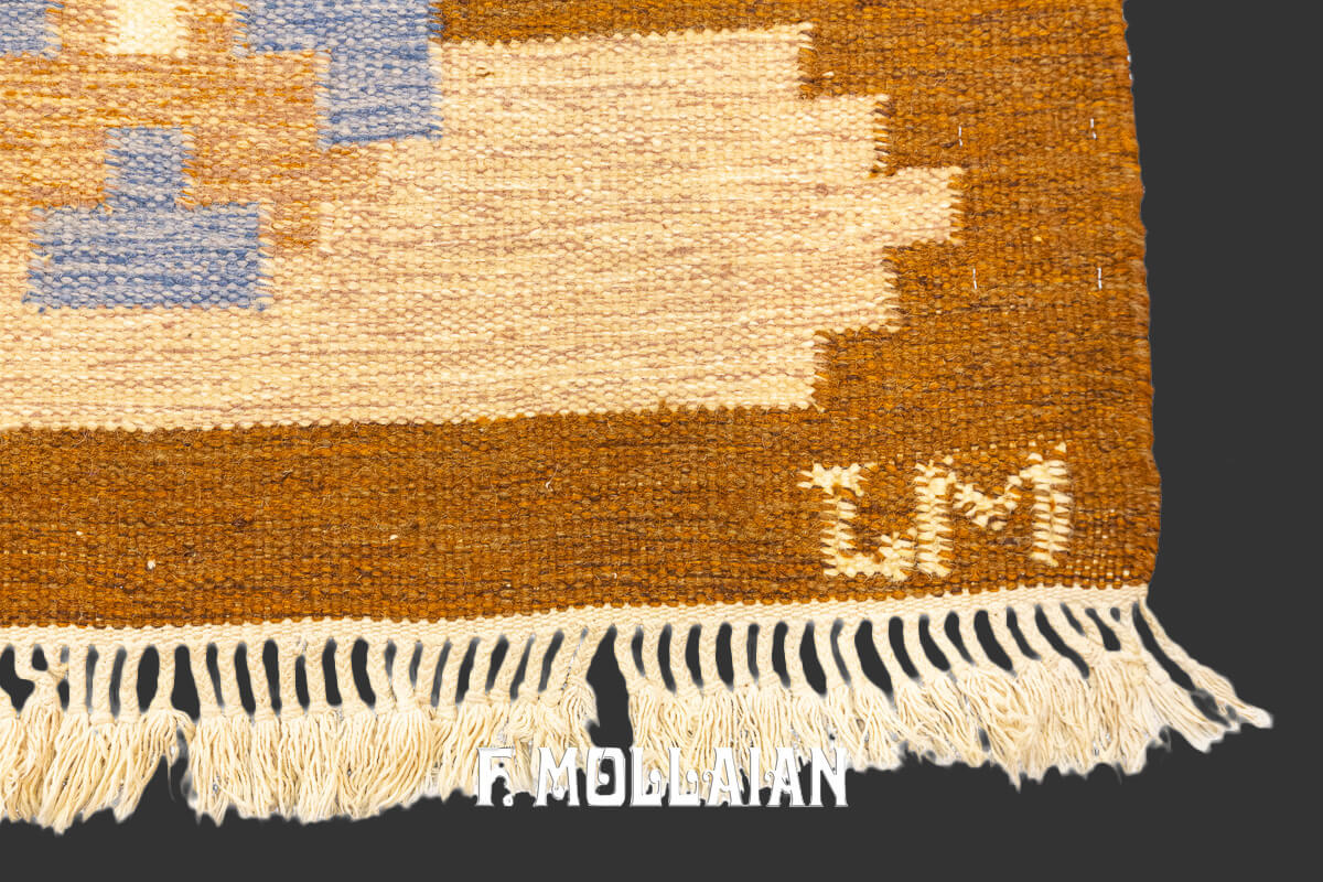 Scandinavian Rug Signed LM Brown/Beige Color n°:741653